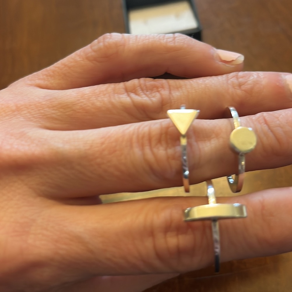 Sterling Silver set of 3 stack rings - Picture 3 of 5